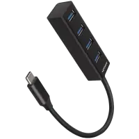 AXAGON HUE-M1C 4x USB3.2 Gen 1 MINI hub, metal, 20cm USB-C cable