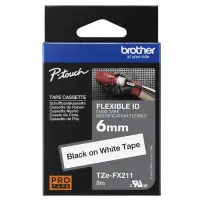 Brother | TZe-FX211 Flexible ID Laminated Tape | Black on White | TZe | 8 m | 0.6 cm – pilt 3