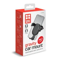 ColorWay | Metallic Gravity Holder For Smartphone | Adjustable | Clamp | Black | Fixation of the smartphone in one motion. Compact design, does not take up much space and does not obstruct the view. Soft coating, eliminates the appearance of scratches and scuffs on the smartphone body. Charging hole - allows you to connect the cable and charge the phone without hindrance. Rubberized side seals do not damage the device and prevent backlash and movement. | 360 ° | 6.5 " – pilt 2