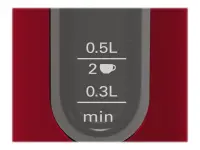 Bosch | Kettle | DesignLine TWK4P434 | Electric | 2400 W | 1.7 L | Stainless steel | 360° rotational base | Red/Black – pilt 2