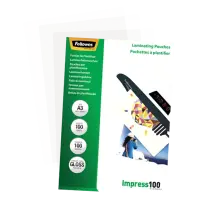Fellowes | Laminating Pouch | A3 | Glossy | Thickness: 100 micron, Qty Per Pack: 100 pcs; Ideal for notices, craft materials, signage and frequently handled documents; Compatible with all laminator brands – pilt 2