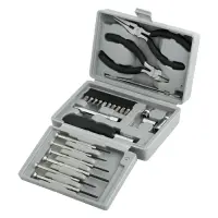 Logilink | Tool Set, 25pcs | Incl. transport boxThe set includes6x micro screwdrivers1x micro cutter1x mini telephone plier1x bit screwdriver with extension10x bits (PH1, PH2, PZ1, PZ2, PZ5, PZ6, T10, T15, T20, adaptor)4x socket wrench (5mm, 6mm, 8mm, 10mm)1x tweezersBarcode: 4052792012491 – pilt 3
