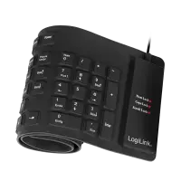 Logilink | Flexible waterproof Keyboard USB + PS/2 | ID0019A | Flexible keyboard | Wired | DE | Black