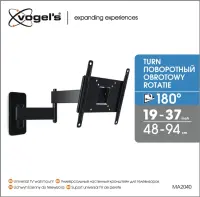 Vogels | Wall mount | MA2040-A1 | Full motion | 19-40 " | Maximum weight (capacity) 15 kg | Black – pilt 4