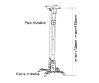 Sunne | Projector Ceiling mount | Tilt, Swivel | Maximum weight (capacity) 20 kg | Black – pilt 4