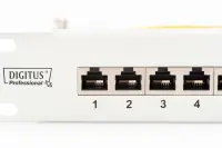 Digitus | Patch Panel | DN-91624S | 48.2 x 4.4 x 10.9 cm | Category: CAT 6; Ports: 24 x RJ45; Retention strength: 7.7 kg; Insertion force: 30N max | White