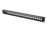 Digitus | Modular Patch Panel | DN-91411 | Layout Keystone Entry: Straight; Area of application: 483 mm (19") cabinet; Suitable for 483 mm (19") cabinet mounting; Housing material: 1.5 mm SPCC cold rolled stell sheet, powder-coated; Ports: 24 | Black