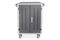 Digitus | Black | Charging Trolley 30 Notebooks / Tablets up to 16" | Pressure lock system with swiveling lever handle on the front and back door, lockable; Safety plug socket with switch on the side
