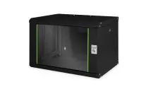 Digitus | Wall Mounting Cabinet | DN-19 07-U-SW | IP protection class: IP20; Front door: Glass door, single opening; Cabinet type: Wall mounting cabinet; Equipment mounting depth min.-max.: 305-370 mm; Load capacity: 100 kg; Dimensions 420 x 600 x 450 mm, | Black