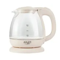 Adler | Kettle | AD 1283C | Electric | 900 W | 1 L | Glass | 360° rotational base | Cream – pilt 2