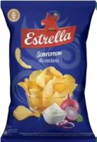 Krõpsud ESTRELLA hapukoore- ja sibulamaitselised sakilised 130 g (kogus 2 tükki)