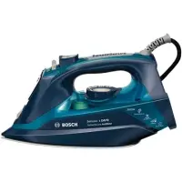 Iron Bosch TDA703021A Blue, 3200 W, With cord, Continuous steam 50 g/min, Steam boost performance 200 g/min, Anti-drip function, Anti-scale system, Vertical steam function, Water tank capacity 380 ml