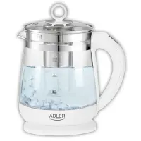 Adler | Kettle | AD 1299 | Electric | 2200 W | 1.5 L | Glass | 360° rotational base | White