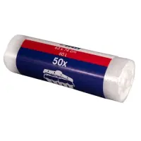 Prügikotid, HD, 63x74cm, läbip, 60L, 6mic, rullis 50tk (kogus 2 tükki)