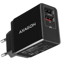 Dual wallcharger <240V / 2x USB port QC3.0/AFC/FCP + 5V-1.2A. 24W total power.
