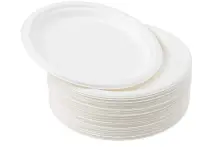 Papptaldrik, 100% biolag./kompost, D - 26cm, valge, pakis 50tk