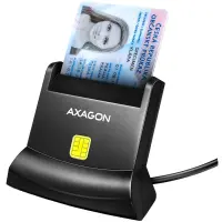 Universal desktop USB contact Smart/ID card reader with long USB-A cable.