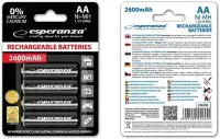 ESPERANZA EZA106 - Laetavad patareid Ni-MH AA 2600MAH 4 tk
