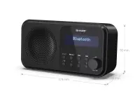Sharp DR-P420(BK) Tokyo Portable Digital Radio, FM/DAB/DAB+, Bluetooth 5.0, USB or Battery Powered, Midnight Black | Sharp | Tokyo Portable Digital Radio | DR-P420(BK) | Bluetooth | Midnight Black – pilt 2