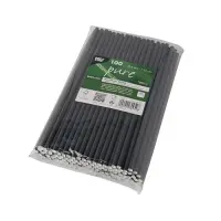 PAPSTAR, Joogikõrred, paberist,painduv, mustad D 6 mm x 22 cm, 100 tk