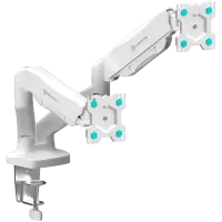 ONKRON Dual Monitor Desk Mount Stand for 13 to 32-Inch LCD LED Monitors up to 8 kg, White