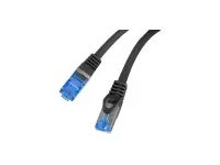 Patch Cord cat. 6 FTP | PCF6A-10CC-0025-BK | S/FTP | S/FTP shielding type – Aluminium braid on wire and each pair foiled additionally. The coating is made of low-smoke and Halogen-free materials (LSZH). Category compliance confirmed by Fluke tester.  Stranded wires made from CCA | Black | 0.25 m