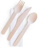 Söögiriistade komplekt, puidust (teelusikas, kahvel, nuga)