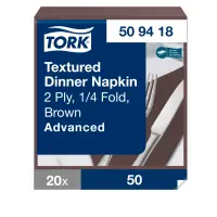 Lõunasöögisalvrätik Tork Textured, 2-kihiline, pruun, 50tk 509418