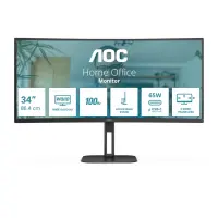 AOC | Curved Monitor | CU34V5C/BK | 34 " | VA | WQHD | 21:9 | 100 Hz | 4 ms | 3440 x 1440 | 300 cd/m² | HDMI ports quantity 1