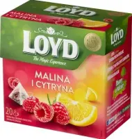 Taime- ja puuviljatee LOYD vaarika- ja sidrunimaitseline 20 x 2g