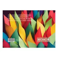 Kahepoolne värviline paber, 16 lehte, A4, 80 gsm