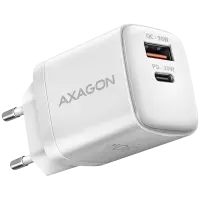 Axagon Sil wallcharger 2x port (USB-A + USB-C), PD3.0/QC4+/PPS/AFC/Apple. 30W total power.