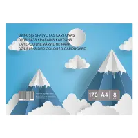Kahepoolne värviline papp, A4, 8 lehte, 170g