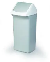 Prügikast DURABIN® 40L, hall, ristkülikukujuline (kaas eraldi ostetav)