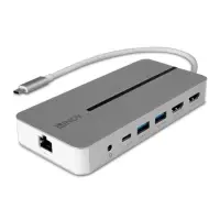 Lindy 43360 sülearvuti dokk ja pordireplikaator Juhtmega ühendatud USB 3.2 Gen 1 (3.1 Gen 1) Type-C Hõbe, Valge