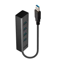 Lindy 43324 jaotur USB 3.2 Gen 1 (3.1 Gen 1) Type-A 5000 Mbit/s Must – pilt 2