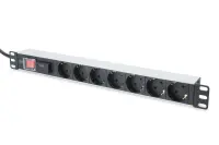 Digitus | 1U Aluminum PDU, rackmountable, 7x safety outlet 16A Plug, 250VAC 50/60Hz, switch, surge protection | DN-95407