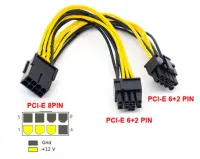 Adapter PCI Express 8-pin / 2x 6+2-pin
