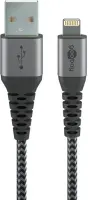 Goobay | Lightning to USB-A Textile Cable with Metal Plugs | 49268 | USB-A to Lightning