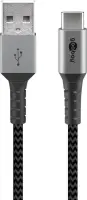 Goobay | USB-C to USB-A Textile Cable with Metal Plugs | 49296 | USB-C to USB-A
