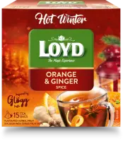 LOYD Puuviljamaitseline tee ,Hot Winter, apelsini ja ingveri , 15 x 3 g