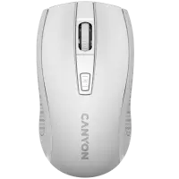 CANYON MW-7, 2.4Ghz wireless mouse, 6 buttons, DPI 800/1200/1600, with 1 AA battery ,size 110*60*37mm,58g,white