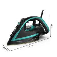 TEFAL | Iron | FV8066E0 | Steam Iron | 3000 W | Water tank capacity 270 ml | Continuous steam 50 g/min | Steam boost performance 280 g/min | Black/Blue – pilt 23