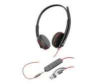 HP Poly Blackwire 3225 Stereo USB-C peakomplekt +3,5 mm pistik + USB-C / A adapter