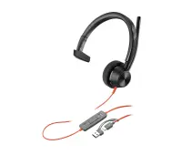 HP Poly Blackwire 3310 ühe kõrvaklapiga Microsoft Teamsi sertifitseeritud USB-C-peakomplekt +USB-C/A adapter – pilt 4