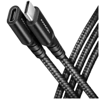 Axagon Extension USB 20Gbps cable length 1 m. PD 240W, 5A, 8K HD video. Black braided. – pilt 2