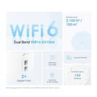 Wireless Router|TP-LINK|Wireless Router|1500 Mbps|Mesh|Wi-Fi 6|1x10/100/1000M|1x2.5GbE|DHCP|DECOX10(2-PACK) – pilt 4