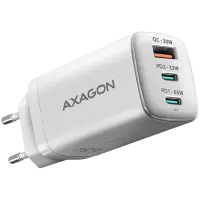AXAGON ACU-DPQ65W GaN Wall charger, 3x port (USB + dual USB-C), PD3.0/QC4+/PPS/Apple, 65W, white
