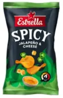 Kartulikrõpsud ESTRELLA vürtsika juustu-ja jalapenomaitselised 115g (kogus 2 tükki)