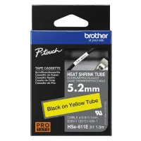 BROTHER Heat Shrink Tube Black on Yellow